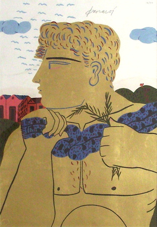 Profil A L'echarpe Bleue by Alexandre Fassianos Pricing Limited Edition Print image