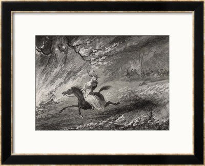 Herne The Hunter Herne Flying Into The Burning Woods With Mabel by George Cruikshank Pricing Limited Edition Print image
