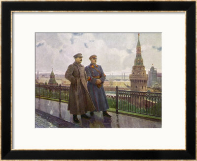 Josef Stalin Soviet Political Leader (Left) With Voroshilov At The Kremlin by Am Gerasinov Pricing Limited Edition Print image