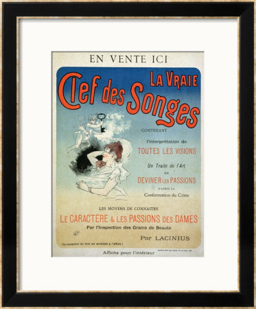 Poster Advertising The Book La Vraie Clef Des Songes By Lacinius, 1892 by Jules Chéret Pricing Limited Edition Print image