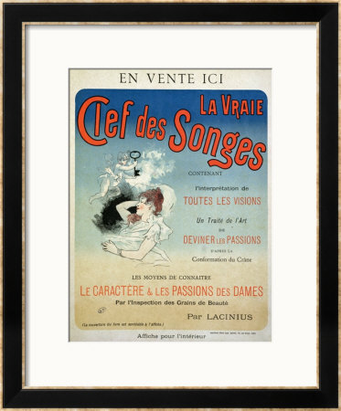 Poster Advertising The Book La Vraie Clef Des Songes By Lacinius, 1892 by Jules Cheret Pricing Limited Edition Print image