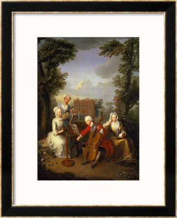 The Music Party, Frederick, Prince Of Wales And His Sisters, Circa 1733 by Philippe Mercier Pricing Limited Edition Print image