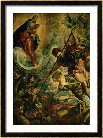 The Archangel Michael Fights Satan, (Revelation 12, 1-9) by Jacopo Robusti Tintoretto Pricing Limited Edition Print image