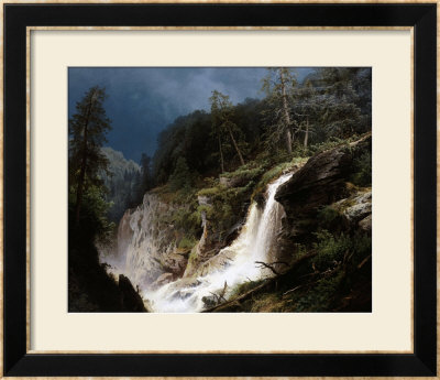 Western Waterfall by Hermann Herzog Pricing Limited Edition Print image