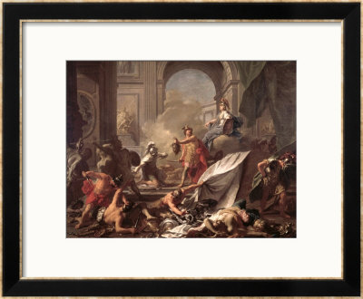 Perseus, Under The Protection Of Minerva, Turns Phineus To Stone By Brandishing The Head Of Medusa by Jean-Marc Nattier Pricing Limited Edition Print image