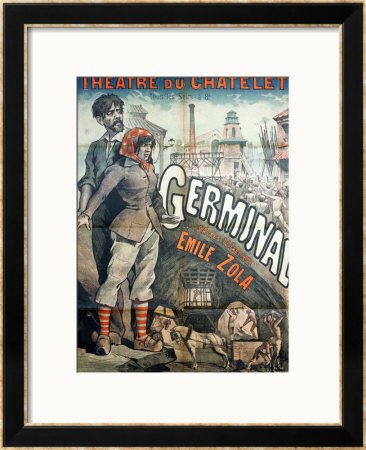 Poster Advertising A Performance Of The Play Germinal By Emile Zola At The Theatre Du Chatelet by Emile Levy Pricing Limited Edition Print image