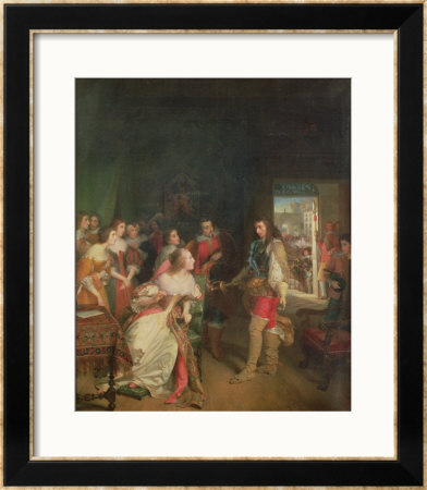 Meeting Between Louis Ii De Bourbon And Anne-Marie-Louise D'orleans Duchess Of Montpensier In 1652 by Sophie Rude Pricing Limited Edition Print image