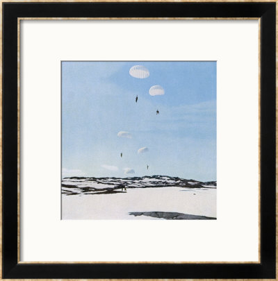 German Paratroopers Land In Norway During World War Two by Unsere Wehrmacht Pricing Limited Edition Print image