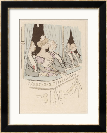 Some Very Stiff-Necked Theatregoers In The Box At A London Theatre by Mars (Maurice Bonvoisin) Pricing Limited Edition Print image