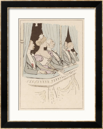 Some Very Stiff-Necked Theatregoers In The Box At A London Theatre by Mars (Maurice Bonvoisin) Pricing Limited Edition Print image