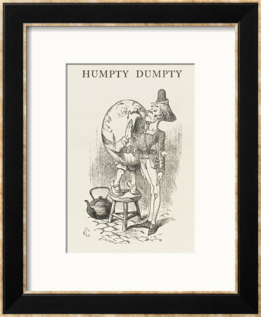 Humpty-Dumpty Screams Into The Ear Of The Messenger by John Tenniel Pricing Limited Edition Print image