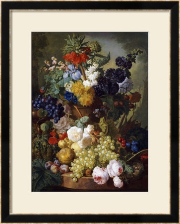 A Still Life Of Flowers And Fruit by Jan Van Os Pricing Limited Edition Print image