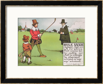Rule Xxxiii: A Player Shall Not Ask For Advice From Anyone But His...Caddie by Charles Crombie Pricing Limited Edition Print image