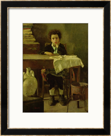The Little Schoolboy, Or The Poor Schoolboy by Antonio Mancini Pricing Limited Edition Print image