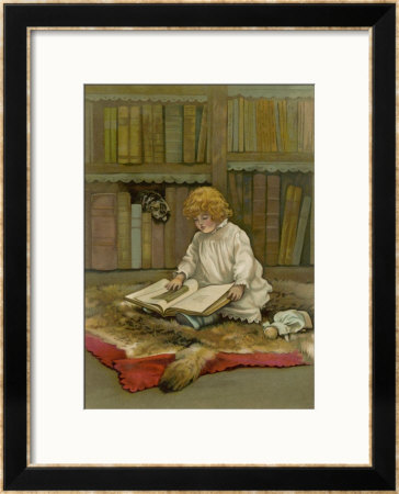 The Little Librarian A Girl Sits by Harriet M. Bennett Pricing Limited Edition Print image