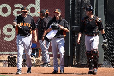 Surprise, Az - March 12: San Francisco Giants V Kansas City Royals - Tim Lincecum by Christian Petersen Pricing Limited Edition Print image