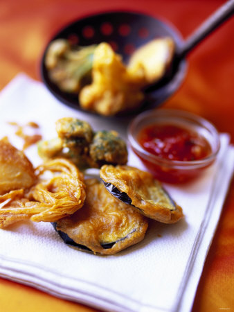 Vegetable Pakoras (Deep-Fried Vegetables) by Jorn Rynio Pricing Limited Edition Print image