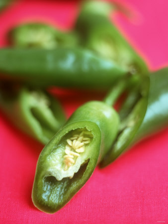 Green Chili Peppers, Halved by David Loftus Pricing Limited Edition Print image