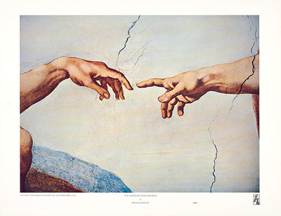 The Hands Of God And Man by Michelangelo Buonarroti Pricing Limited Edition Print image