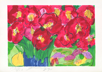 Rote Blumen by Walasse Ting Pricing Limited Edition Print image