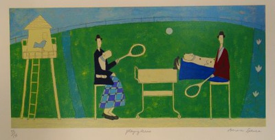 Playing Tennis by Annora Spence Pricing Limited Edition Print image