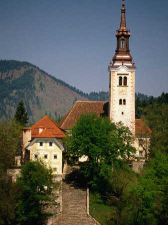 17Th Century Church, Bled Island, Bled Island, Gorenjska, Slovenia by Jon Davison Pricing Limited Edition Print image