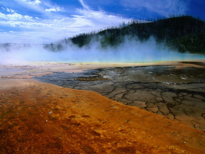 Steam Rising From Grand Prismatic Spring In Midway Basin, Yellowstone National Park, Usa by John Elk Iii Pricing Limited Edition Print image
