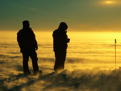 Two Explorers At Coats Land, Antarctic Plateau, Antarctica by David Tipling Pricing Limited Edition Print image