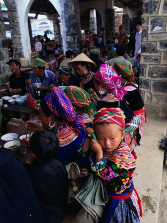 Group Of Black H'mong People Eating Meal, Sapa, Vietnam by Mason Florence Pricing Limited Edition Print image