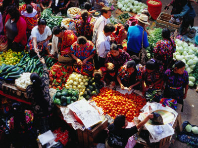 Fruit And Vegetable Stalls At Sunday Market, Chichicastenango, Guatemala by Richard I'anson Pricing Limited Edition Print image