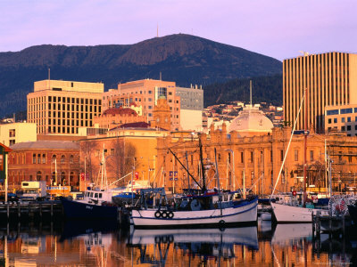 Victoria Dock With Mt. Wellington Behind At Sunrise, Hobart, Tasmania, Australia by Grant Dixon Pricing Limited Edition Print image