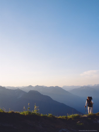 Hiking On Green Mountain In Glacier Peak Wilderness Area, Washington by Mike Tittel Pricing Limited Edition Print image