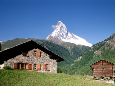 Old Chalet And Matterhorn by Elfi Kluck Pricing Limited Edition Print image