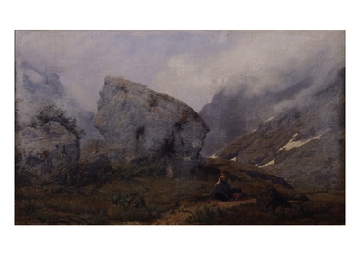 High In The Mountain, 1875 (Oil On Canvas) by Kitty Lange Kielland Pricing Limited Edition Print image