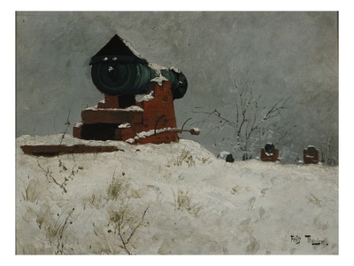 Cannon, Akershus, 1880 (Oil On Board) by Fritz Thaulow Pricing Limited Edition Print image