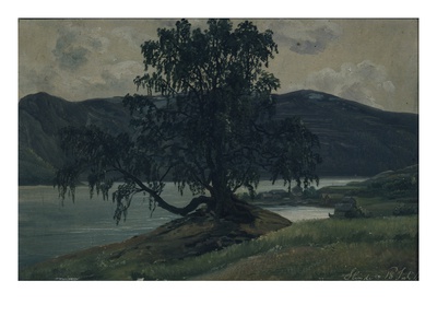 The Birch, 1845 (Oil On Board) by Hans Leganger Reusch Pricing Limited Edition Print image