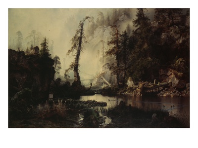 Black Lake, 1852 (Oil On Canvas) by August Cappelen Pricing Limited Edition Print image