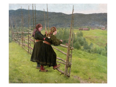 View From Gvarv In Telemark, 1883 (Oil On Canvas) by Erik Theodor Werenskiold Pricing Limited Edition Print image