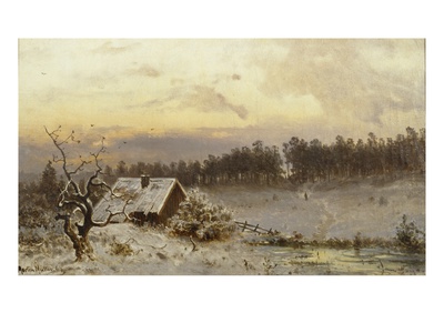 Sunset Over Hegdehaugen, 1866 (Oil On Canvas) by Morten Muller Pricing Limited Edition Print image