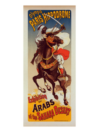 Paris-Hippodrome, Exhibition D'arabes Du Sahara by Jules Cheret Pricing Limited Edition Print image