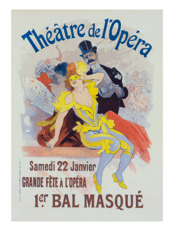 Poster For The 1Er. Bal Masque, La Grande Fete A L'opera, 22 Janvier by Jules Chéret Pricing Limited Edition Print image