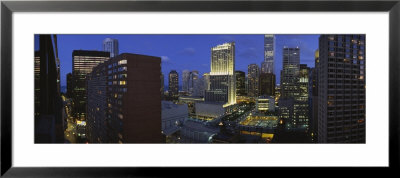 Buildings Lit Up At Dusk, Chicago, Illinois, Usa by Panoramic Images Pricing Limited Edition Print image