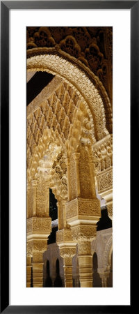 Carving On Arches And Columns Of A Palace, Court Of Lions, Alhambra, Granada, Andalusia, Spain by Panoramic Images Pricing Limited Edition Print image