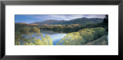 Reflection Of Mountains In Water, Lake Hayes, South Island New Zealand, New Zealand by Panoramic Images Pricing Limited Edition Print image