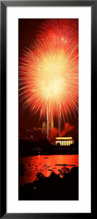 Fireworks Over The Lincoln Memorial, Washington D.C., Usa by Panoramic Images Pricing Limited Edition Print image