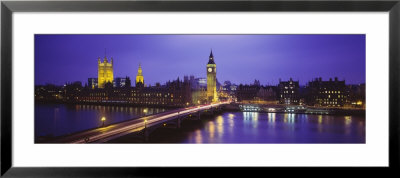 Big Ben Lit Up At Dusk, Houses Of Parliament, London, England, United Kingdom by Panoramic Images Pricing Limited Edition Print image