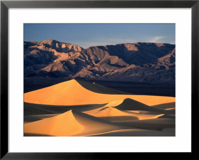 Sand Dunes And Mountain Range, Death Valley National Park, California, Usa by Mark Newman Pricing Limited Edition Print image