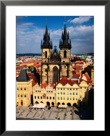 Tyn Church And Old Town Square Seen From Old Town Hall, Prague, Czech Republic by Jonathan Smith Pricing Limited Edition Print image