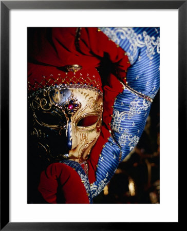 Elaborate And Ornate Mask For Venice Carnival, Venice, Italy by Damien Simonis Pricing Limited Edition Print image