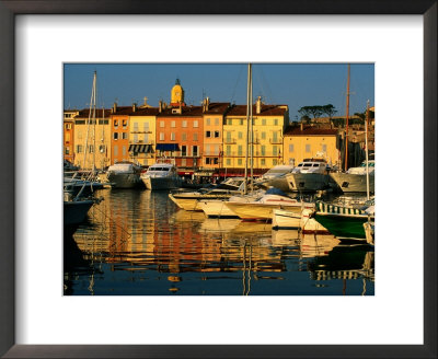 Harbour Boats And Waterfront Houses, St. Tropez, Provence-Alpes-Cote D'azur, France by David Tomlinson Pricing Limited Edition Print image